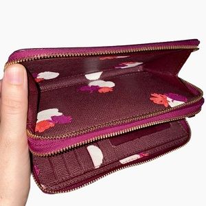 Coach Double Zip Magenta Wallet & Floral Lining
